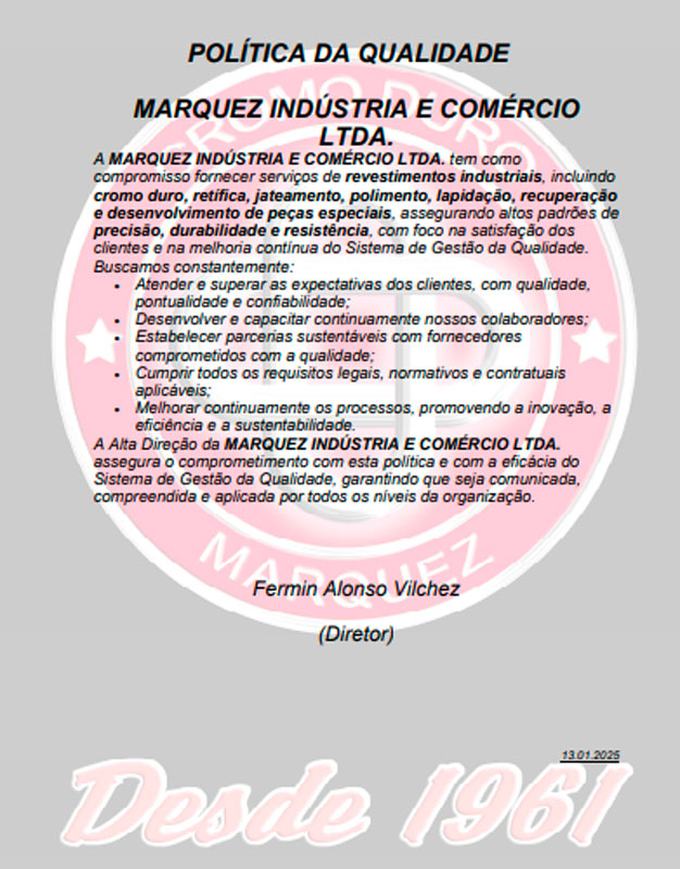 POLÍTICA DA QUALIDADE